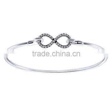 heart bangles for girls white gold plated alloy bracelet