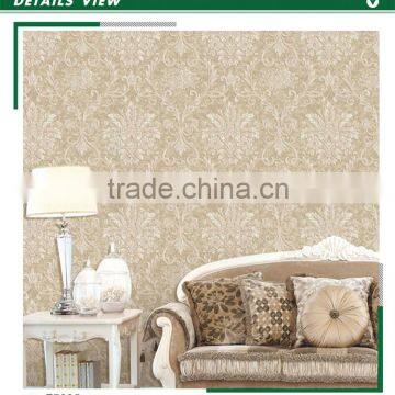 economic foaming non woven wallpaper, gorgeous damask wall mural for room , dramatic wall paper store