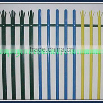 Yellow pvc coated palisade fencing hot sale