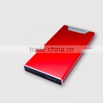 High quality 10000mah dual usb power bank with button
