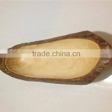2016 New Natural Wood Root Fruit Plate With Tree Bark photo-2