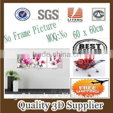 New Material PET 1.5mm No Frame Picture 3D PRINTING EFFECT PLASTIC 3D PICTURE FOR HOUSE DECORATION