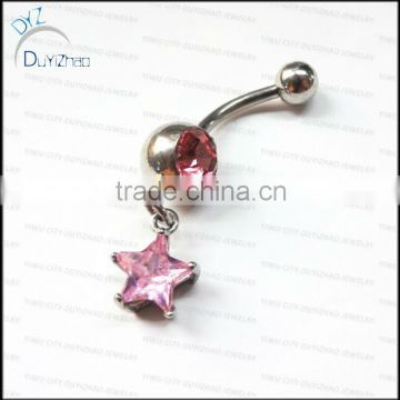 fashion star navel piercing cubic zircon navel belly button rings