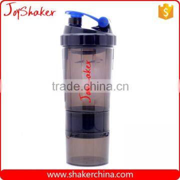 3 in 1 Sports Shake Bottle,BPA Free Plastic Protein Powder Shake Bottles With Storage Compartment / Pill Box photo-4