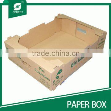 BROWN PRINTED PAPER TRAY FOR VEGETABLE LIKE MINI CUCUMBERS photo-2