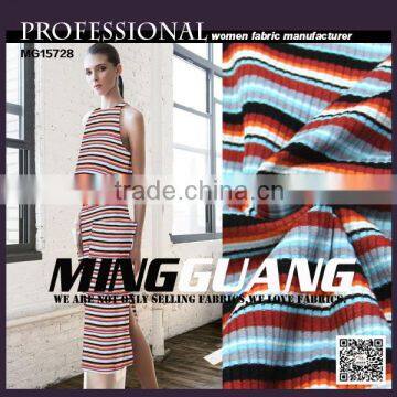 Factory hot sell new deaign for lady's clothes soft comfortable knitted rib fabric