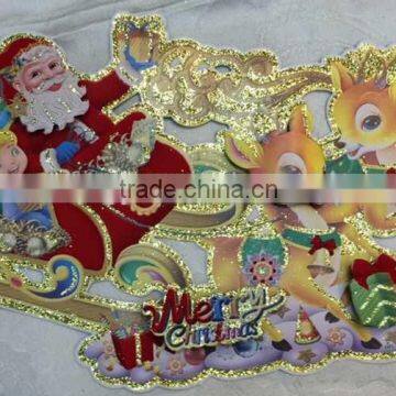 Christmas Paper Wall Sticker,Christmas Santa&reideer Paper Stciker photo-4