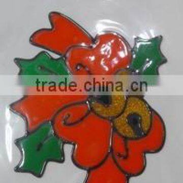 PVC Christmas flower sticker,Christmas window sticker,Christmas wall sticker