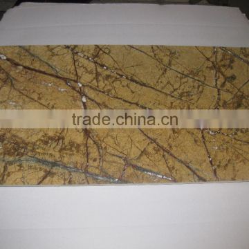 Rainforest Brown Marble Composite Tiles Backed with Glass