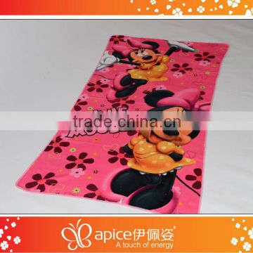 wholesale100% polyester terry printed cartoon beach towel