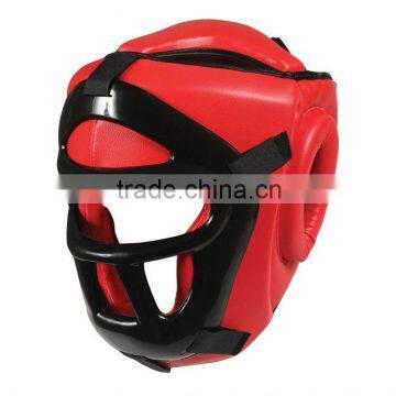 Artificial Leather Red Boxing Head Guard JEI-3525 N