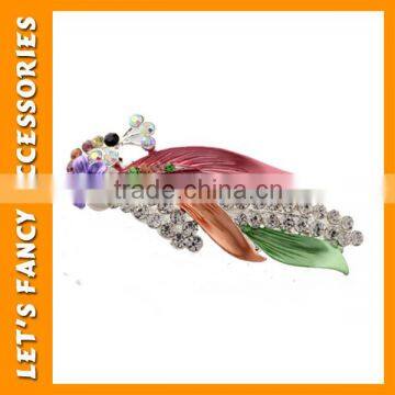 PGHD0376 Famous brands beautiful ladies wedding accessories fashion printing peacock hair clips material