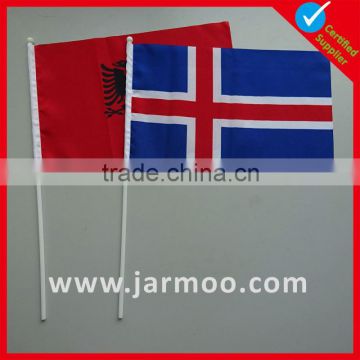 decoretive 100D polyester union jack waving flags with 40cm pole