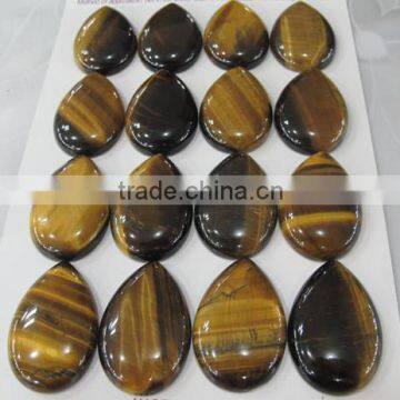 Yellow Gemstone Beads and Cabochons-Brown tiger's eye 18*25mm pear cabochon for jewellery making-semi precious stones