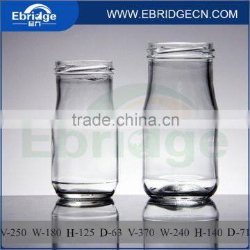 250ml 370ml wide mouth glass juice milk beverage bottle