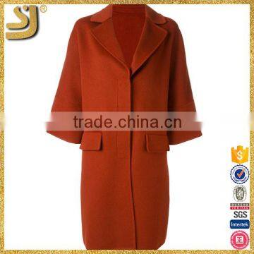 High quality cashmere wool wide sleeve woman coat