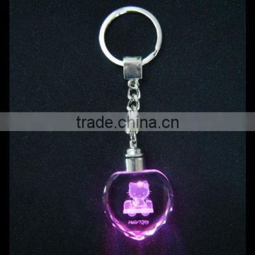 Fancy Cheap Colorful LED Crystal Keychain,Crystal Keyring,Crystal Keyholder