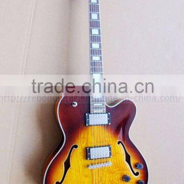 hollowbody jazz electric guitar in Tea sunburst colour