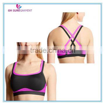 womens nylon/spandex dry fit sports bra supplier