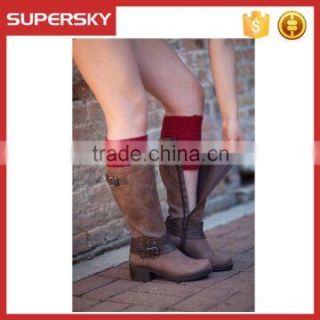 C06 Red Women lace boot socks beautiful pattern women leg warmer knit ladies boot cuff socks