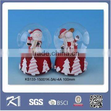 home decoration polyresin Christmas Santa snow globe