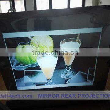 Grey film self adhesive curved projection screens,high definition transparent rear projection screen