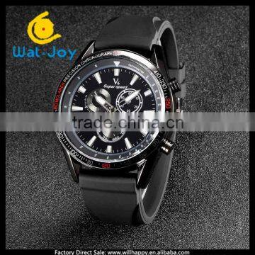 WJ-5304-2 silicone band V6 brand three eyes decorate trendy men gender watch