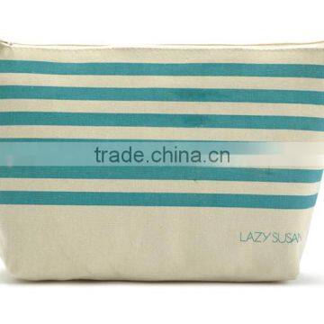 Striped canvas travel admission package travel wash bag cosmetic finishing package