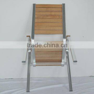 Garden Furniture Outdoor Restaurant Wooden Recliner Aluminum Dining Chair YC016 photo-6