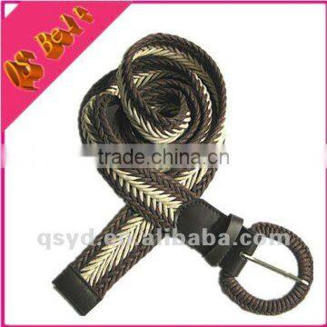 fish bone style braided cotton rope belt
