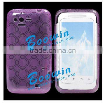 purple Soft TPU Gel Crystal Jelly Case Cover For HTC bliss s510b