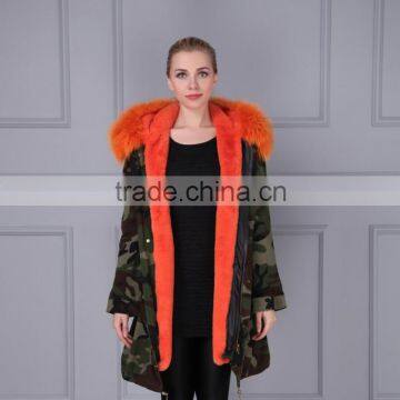 Unisex real faux fur lined parka 2016 jacket with large raccoon fur collar                        
                                                                                Supplier's Choice