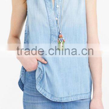 CHAMBRAY POPOVER SHIRT FOR GIRL