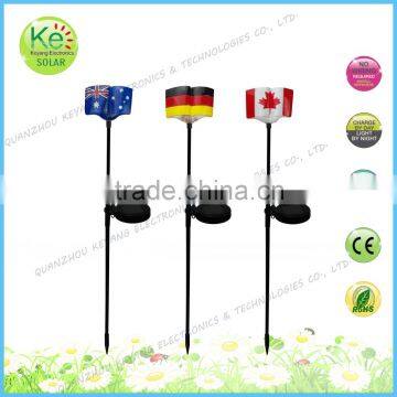 Book shape national flag outdoor LED solar light stake