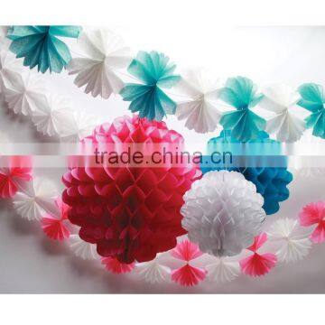 Pink and White Tissue Paper Pom Poms Pompom Paper Balls Garland Wedding Party Decorations photo-2