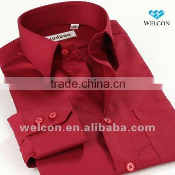 100% cotton stylish Italian style long sleeve latest brand design formal dress fashion men red shirt