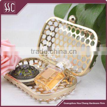 Fashion Metal Mesh Box Purse Frame & Fancy Hollow Clutch Party Handbag photo-2