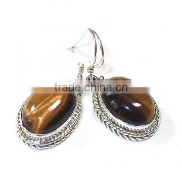 Tiger eye stone earrings Wholesale Gemstone Earrings Single Stone Earrings Designs