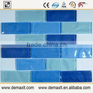 light and dark blue glass mosaic tile made in china for washing room wall