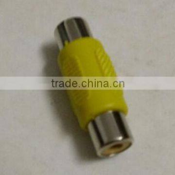 Yellow color RCA female to RCA Female adapter