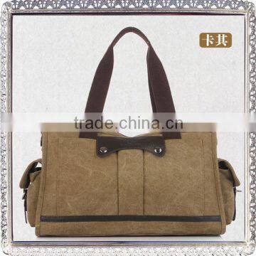 Leather-Trimmed Organic Cotton-canvas Bag