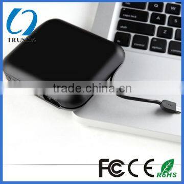 10400mAh Micro USB cable built in Power Bank with four LEDs indication