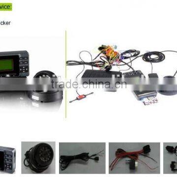 vehicle driving data recorder with GPS tracker, for fleet management, supporting vehicle camera, screen.