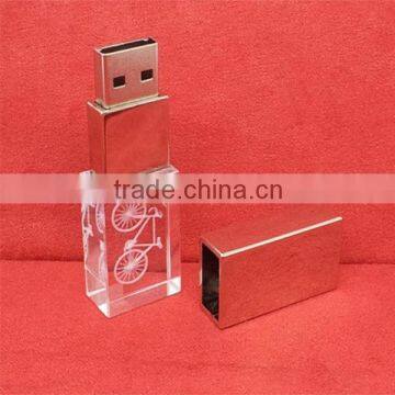 Wholesale New Design Crystal Glass USB Flash Drive With LED Light 32gb Usb Flash Drive photo-4