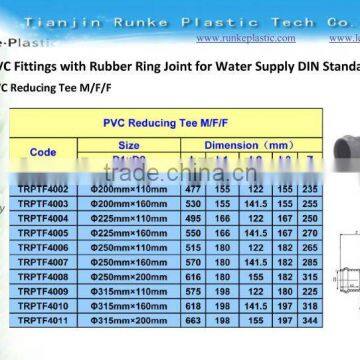 PVC Pipe Fittings PVC Rubber Joint Fitting for Water Supply