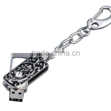 Good looking crystal usb pen drive, jewelry diamond swivel usb twister usb flash