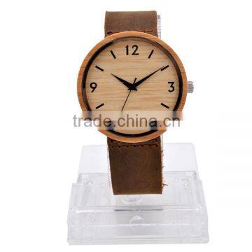 Leather Watch Strap Bamboo& Wood Smart Man Watch photo-2