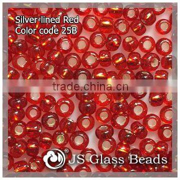 High Quality Fashion JS Glass Seed Beads - 25B# Silver-Lined Rocailles Beads For Garment & Jewelry