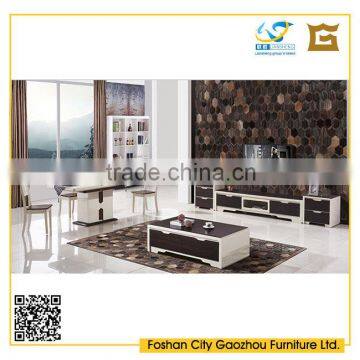 2016 hot sale elegant style wooden panel living room furniture sets in high gloss design