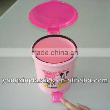 Plastic home mini garbagecan with lip